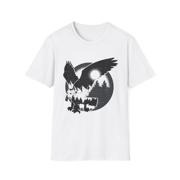 Beautiful Flying Eagle Night Sky Forest Bird Silhouette