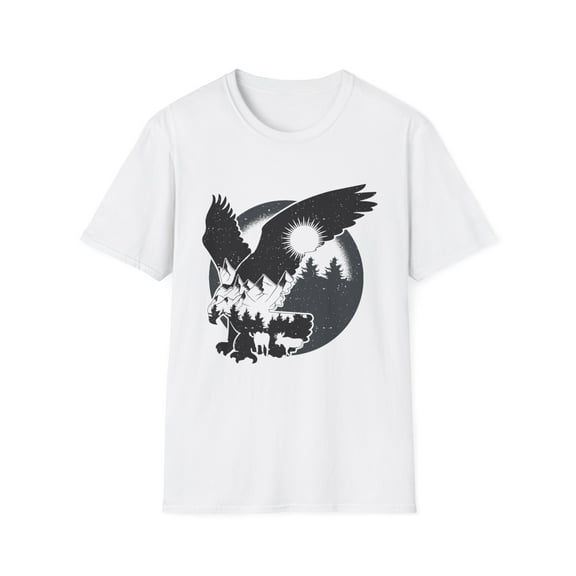 Beautiful Flying Eagle Night Sky Forest Bird Silhouette