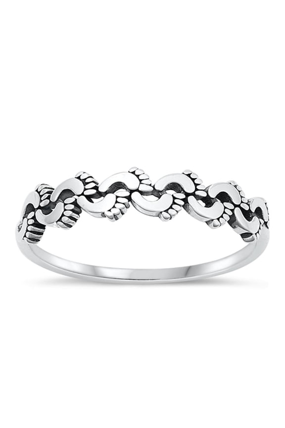 Beautiful Footprint Ring .925 Sterling Silver Feet Band Jewelry Female Male Unisex Size 9