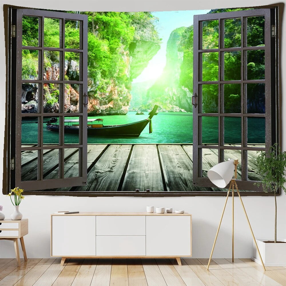 Beautiful Forest landscape Printed Large Wall Tapestry Cheap Hippie ...