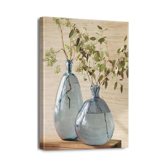 Beautiful Frameless Floral Poster Vintage Cotton Barn Canvas Wall Art, Wood Texture Botanical Wall Decor, Ideal Farmhouse Charm in 12x16 Inches