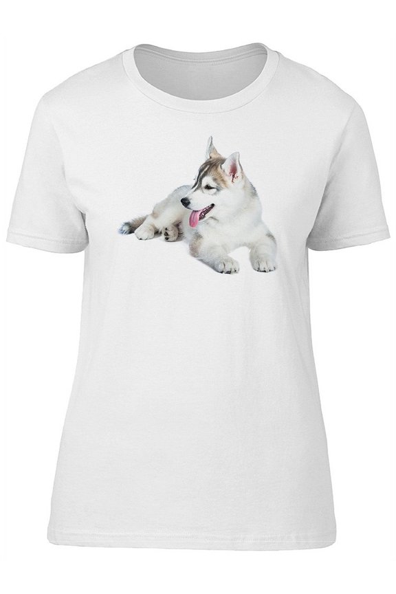 Beautiful Furry Husky Puppy T-Shirt Women -Image by Shutterstock, Female Medium