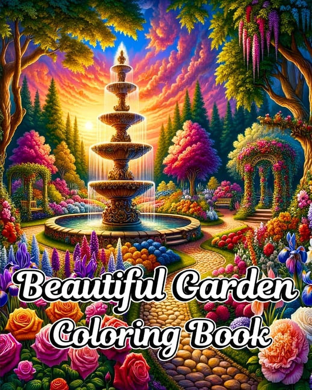 Beautiful Garden Coloring Book: Secret Garden Coloring Book with Relaxing Landscapes and Gardens for Adults (Paperback)