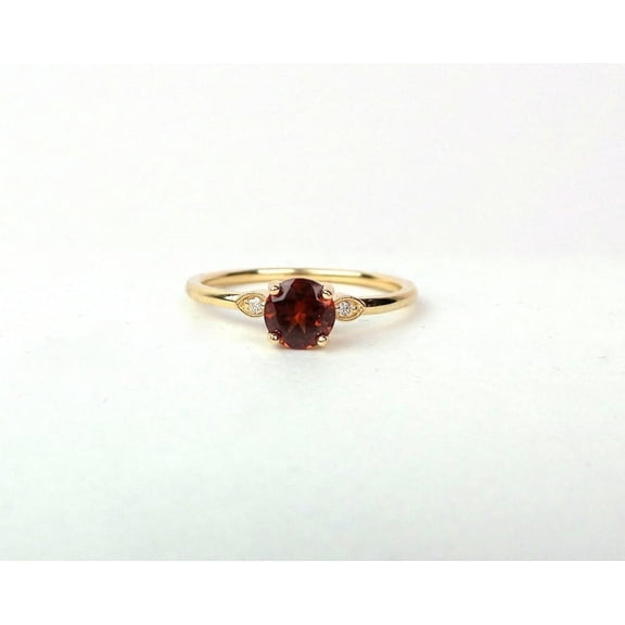 Beautiful Garnet Rings Yellow gold plated ring 925 silver ring wedding gift for her