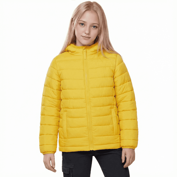 Beautiful Giant Boys Girls Puffer Jacket Lightweight Warm Hooded Winter Coat, Sizes 4-18