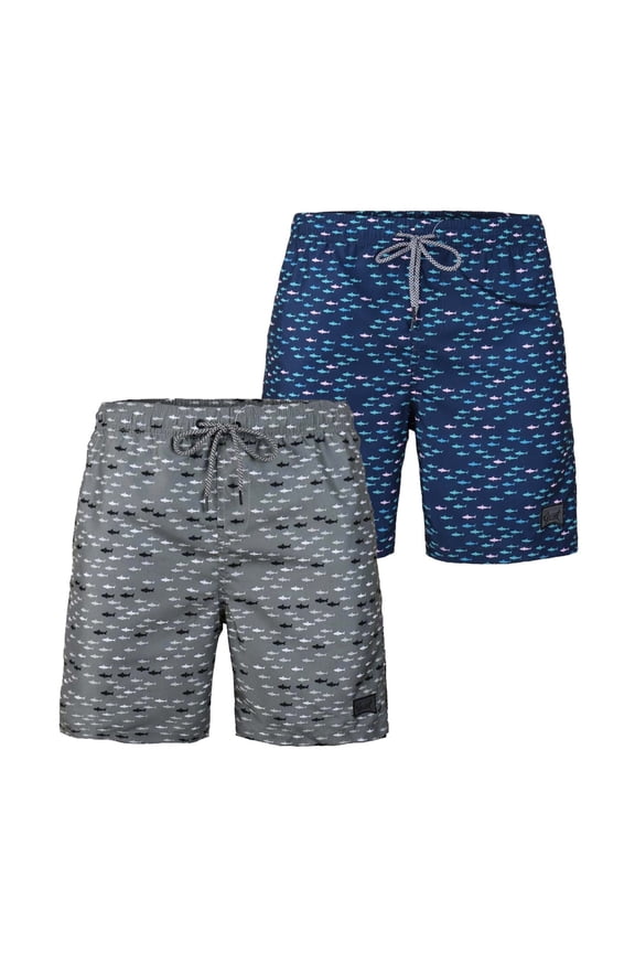 Boys' Swim Trunks Quick Dry Hawaii Swimwear Bathing Suit Briefs 2 Pack, Sizes 8-18