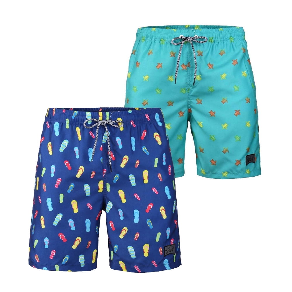 Beautiful Giant Boys' Swim Trunks Quick Dry Hawaii Swimwear Bathing Suit Briefs 2 Pack, Sizes 8-18