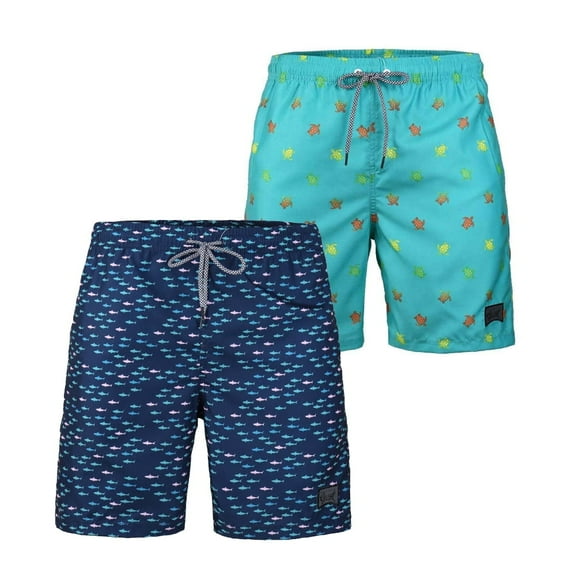 Beautiful Giant Boys' Swim Trunks Quick Dry Hawaii Swimwear Bathing Suit Briefs 2 Pack, Sizes 8-18