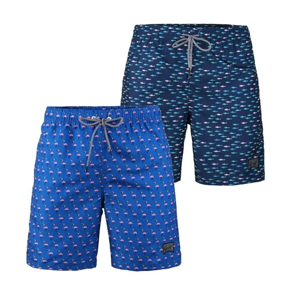 Beautiful Giant Boys' Swim Trunks Quick Dry Hawaii Swimwear Bathing Suit Briefs 2 Pack, Sizes 8-18