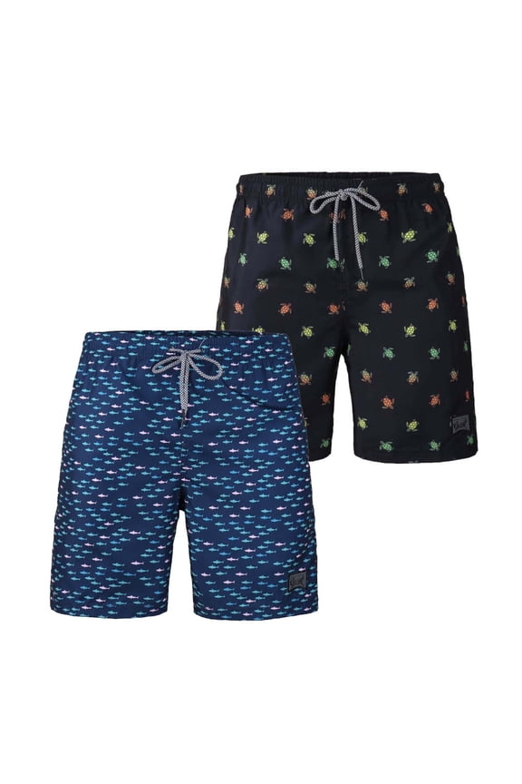 Boys' Swim Trunks Quick Dry Hawaii Swimwear Bathing Suit Briefs 2 Pack, Sizes 8-18