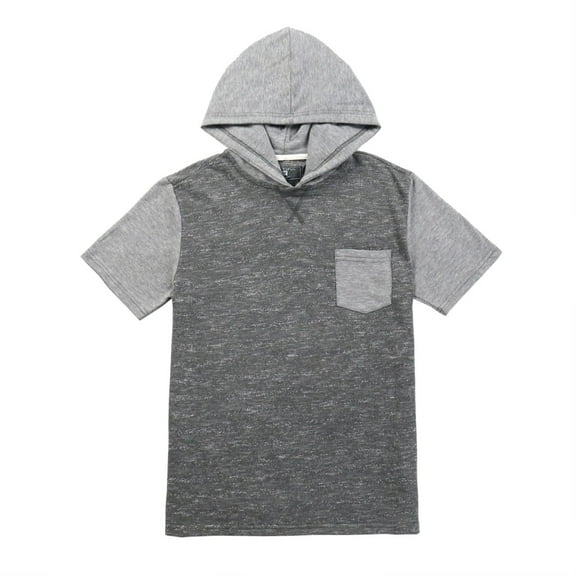 Beautiful Giant Casual Kids Husky Boys Knitted Short Sleeve Hooded T-Shirts Sizes 8H-18H