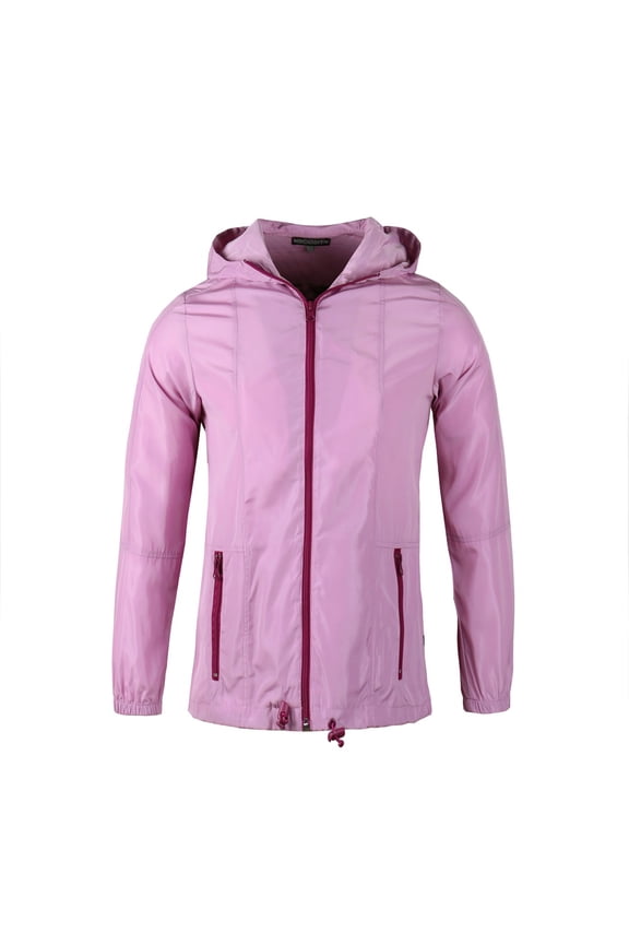 Polyester Women Lightweight Windbreaker Outdoor Hiking Long Sleeve Hooded Jacket