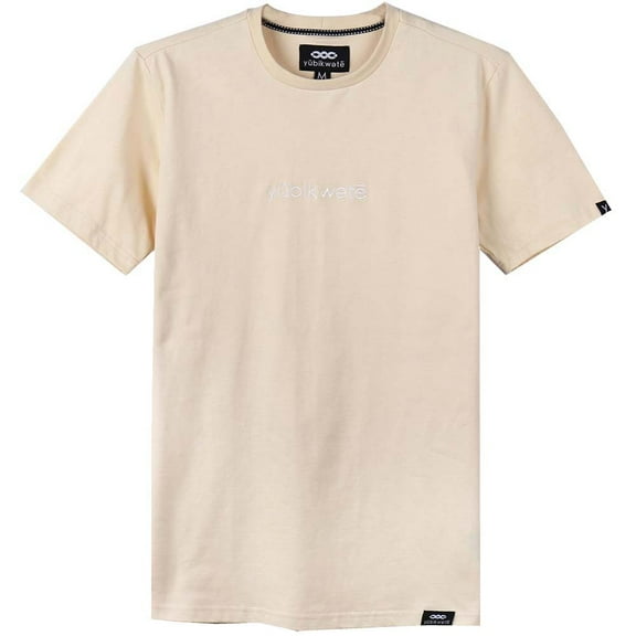 YUBIKWETE 100% Cotton Men's Solid Color T-Shirt with Stylish Logo Simple Look Tee