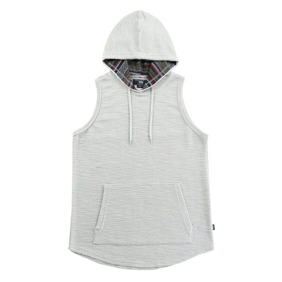 Beautiful Giant Men's Gray Hoodie Tank Top with Kangaroo Pocket Casual Everyday Look