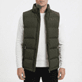 thumbnail image 1 of Beautiful Giant Men's Winter Puffer Vest, Midweight Stand Collar Outdoor Padded Gilet, 1 of 7