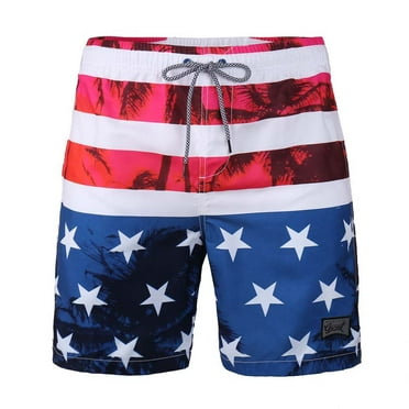 Beautiful Giant Men's Quick-Dry Hawaii Style Swim Trunks, Polyester Board Shorts with Mesh Lining