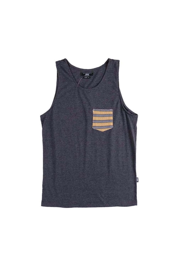 Men's Striped Tank Top with Stylish Chest Pocket Modern and Casual Look