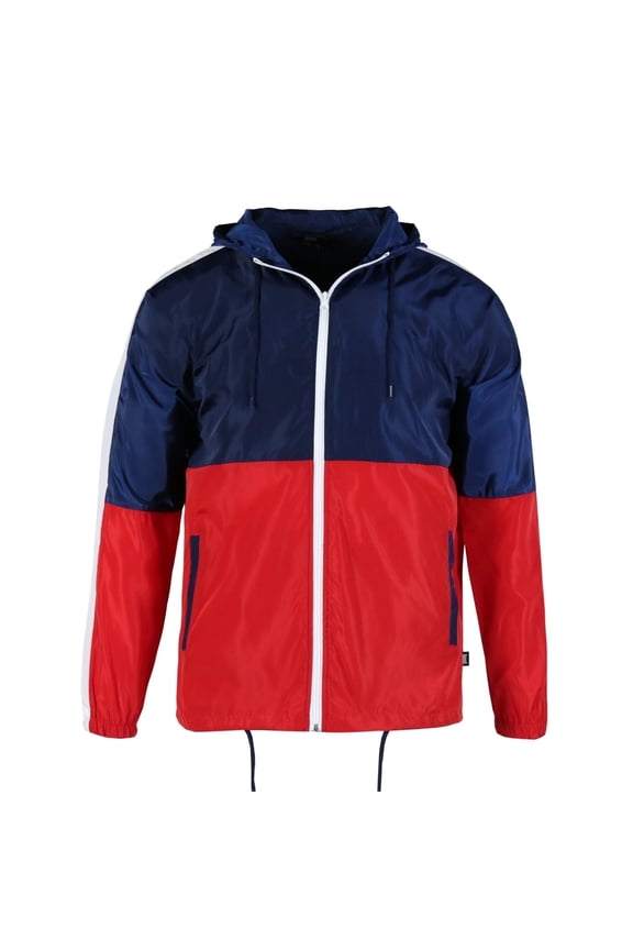 Polyester Men's Coat Long Sleeves Windbreaker Hoodie Jacket for Hiking Trip