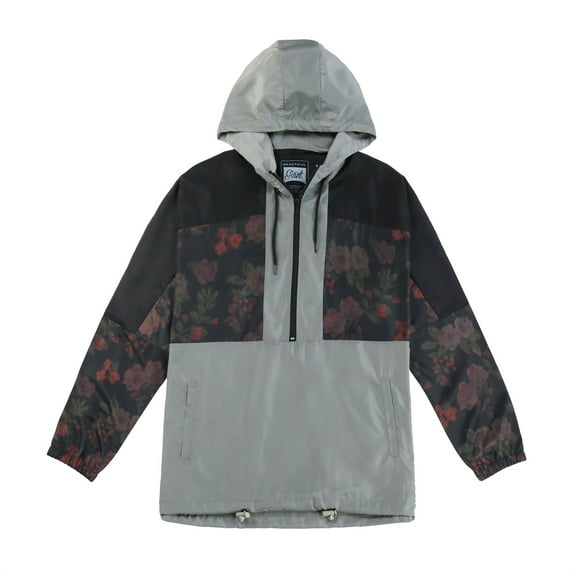 Beautiful Giant Polyester Men's Floral Coat Long Sleeves Windbreaker Hoodie Jacket