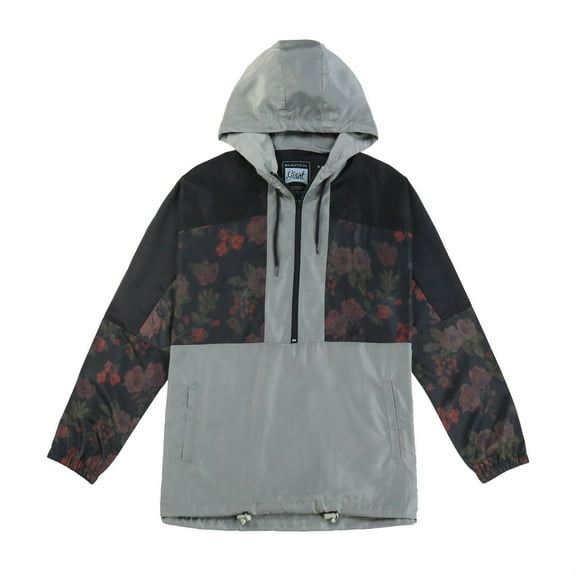Beautiful Giant Polyester Men's Floral Coat Long Sleeves Windbreaker Hoodie Jacket