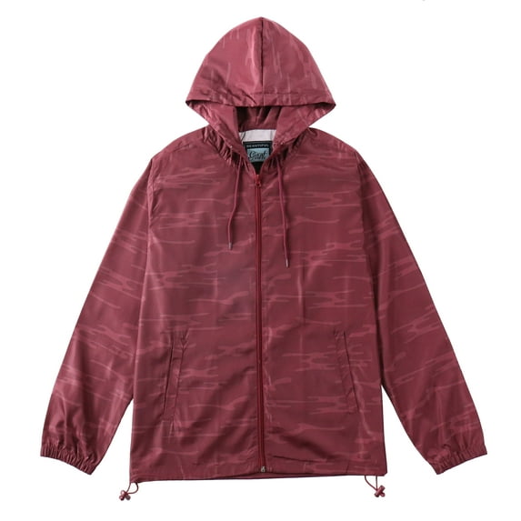 Beautiful Giant Polyester Men's Floral Coat Long Sleeves Windbreaker Hoodie Jacket