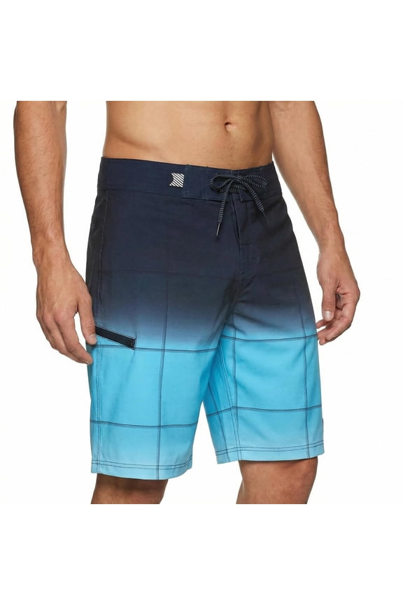 Polyester Spandex Men's Swim Trunks No Liner Quick Dry Board Shorts Zipper Pocket 10" Inseam