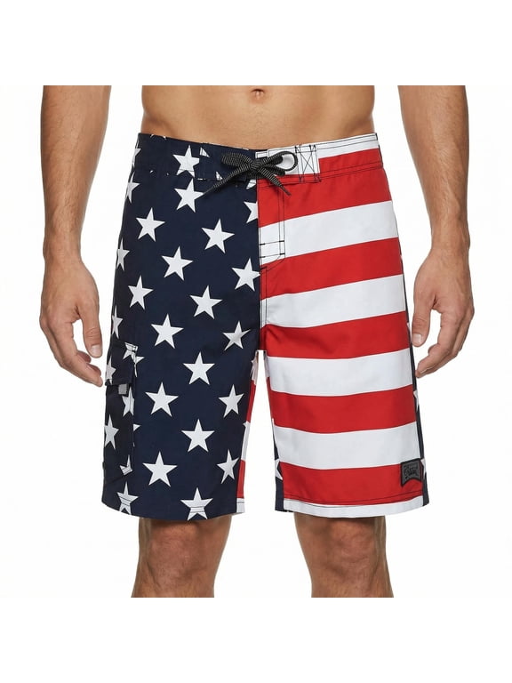 Polyester Spandex Men's Swim Trunks No Liner Quick Dry Board Shorts Zipper Pocket 9.5" Inseam