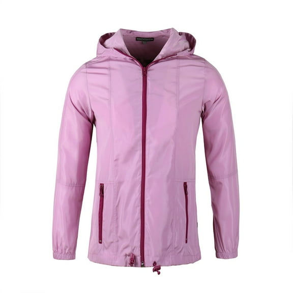 Beautiful Giant Polyester Women Lightweight Windbreaker Outdoor Hiking Long Sleeve Hooded Jacket