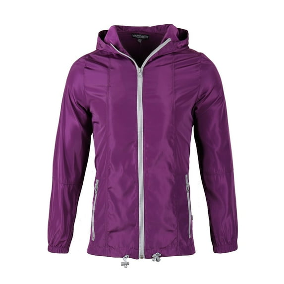 Beautiful Giant Polyester Women Lightweight Windbreaker Outdoor Hiking Long Sleeve Hooded Jacket