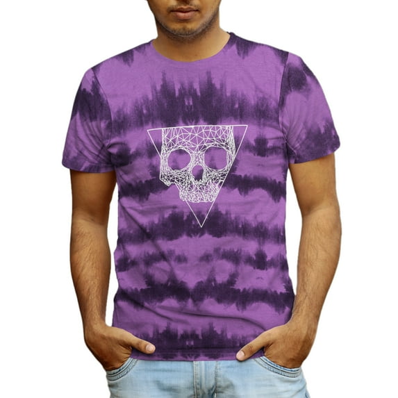 Beautiful Giant Trendy Men's Short Sleeve Skull Graphic T-Shirts Leisure Crew Neck Tee
