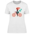 thumbnail image 1 of Beautiful Girl On Bicycle T-Shirt Women -Image by Shutterstock, Female x-Large, 1 of 2