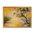 thumbnail image 1 of Beautiful Girl Standing By The Flowering Tree 20 in x 12 in Framed Painting Canvas Art Print, by Designart, 1 of 4