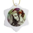 thumbnail image 1 of 3drose, Beautiful Goddess, 3 inch Snowflake Porcelain Ornament, 1 of 7