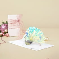 Beautiful Gold Birthday Cards for Women Her - Slender Peacock - Elegant Traditional Pretty Birthday Card for Mom Daughter Grandma Auntie Granddaughter, A5 Gorgeous Greeting Cards Gift