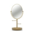 thumbnail image 1 of Beautiful Gold Vanity Mirror w/ Storage, Floral Design by Drew Barrymore – 1X Magnification, Space-Saving, Vintage-Inspired, 1 of 5