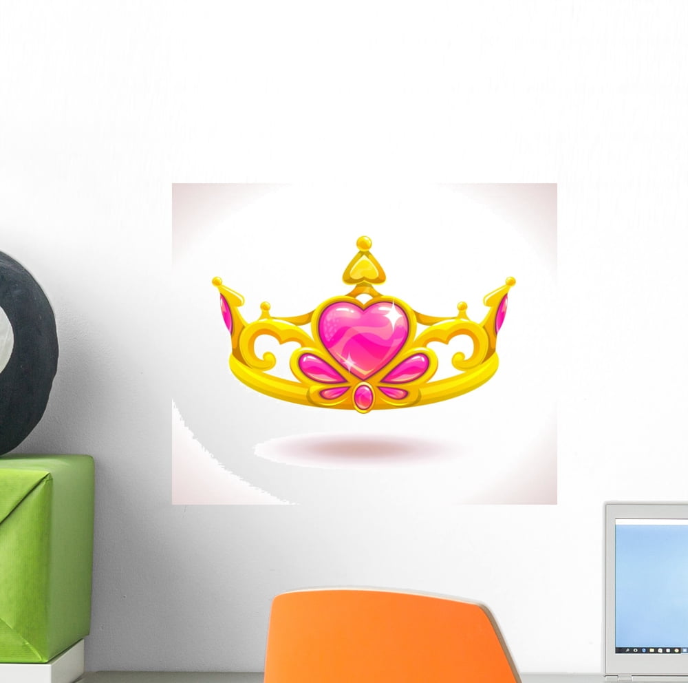 Beautiful Golden Princess Crown Wall Decal Wallmonkeys Peel and Stick ...