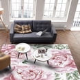 thumbnail image 1 of Beautiful Gorgeous Pink Peony Flower Area Rugs Simple Fresh Decorative Carpet Non Slip Machine Washable Large Rug Living Dining Dorm Room Bedroom Decor 4x5 Non-slip Soft Living, 1 of 5
