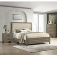 thumbnail image 1 of Beautiful Gray Finish 3Pc Full Size Upholstered Headboard Panel Bed Chest Nightstand Set, 1 of 7