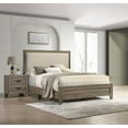thumbnail image 1 of Beautiful Gray Finish 3Pc Queen Size Panel Bed and 2x Nightstand Wooden Furniture Set, 1 of 7