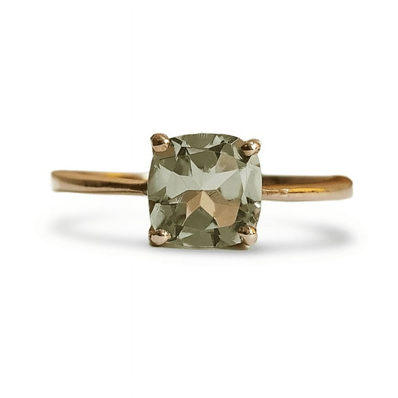 Beautiful Green Amethyst Ring - 925 Sterling Silver - Engagment Ring Gift - Amethyst Jewelry Promise Ring - Amethyst Birthstone - Gift for Love