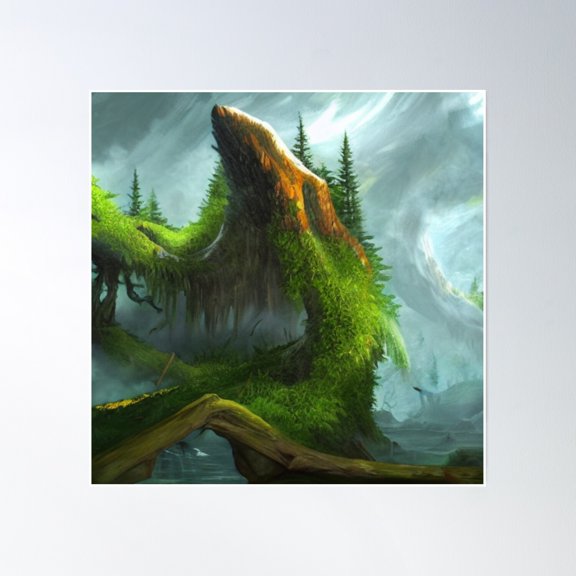Beautiful Green Forest 2023 Poster Wall Art, Modern Wall Decor, 24x24 UNFRAMED