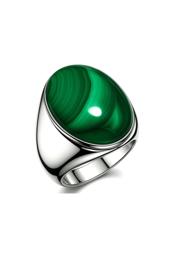 Beautiful Green Malachite Gemstone 925 Silver Plated Fashion Finger Ring for Women Unique Modern Designer Ring Party Jewelry Handmade by Artisans, US Ring Size 8.5