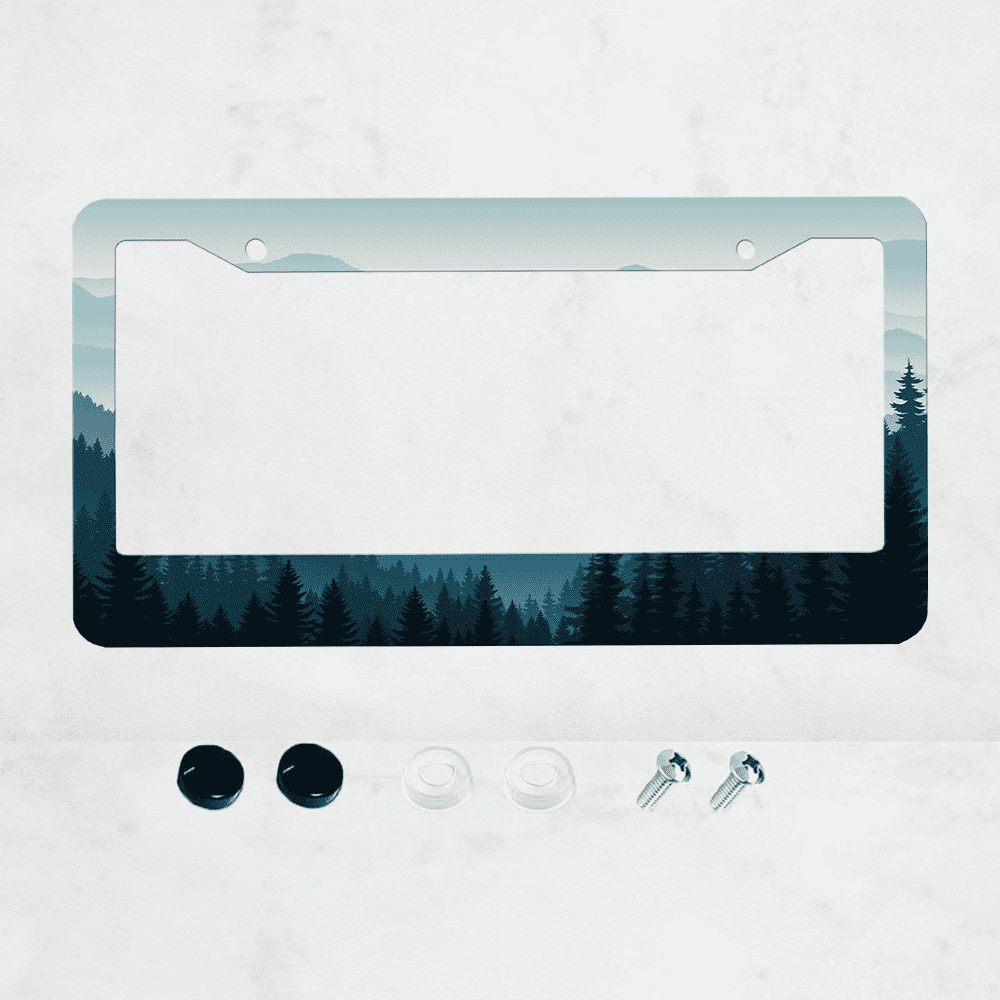 Beautiful Green Mountain Landscape License Plate Frames Decorative ...