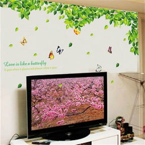 Beautiful Green Tree Leaves Wall Decals Green Leave Wall Decal 3 Pcs