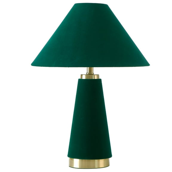 Beautiful Thyme Green Velvet Table Lamp by Drew Barrymore, 19" H