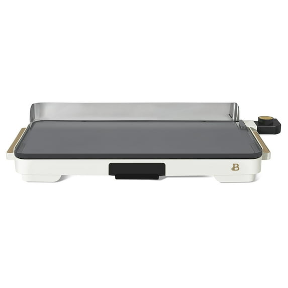 Beautiful XL Electric Griddle 12" x 22," Non-stick, White Icing by Drew Barrymore