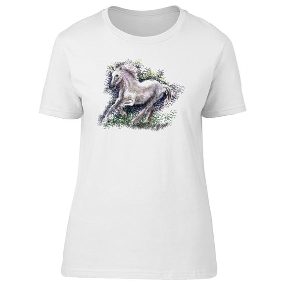 Beautiful Grunge Horse Running T-Shirt Women -Image by Shutterstock, Female Medium