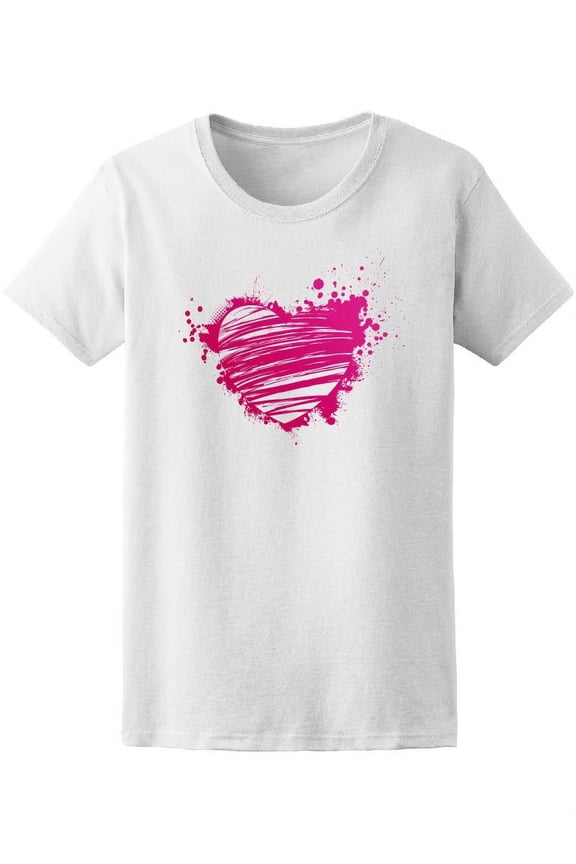 Beautiful Grunge Pink Heart Tee Women's -Image by Shutterstock