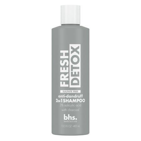 Beautiful Hair and Scalp Fresh Detox Anti-Dandruff Daily Shampoo with Charcoal, 13.5 fl oz