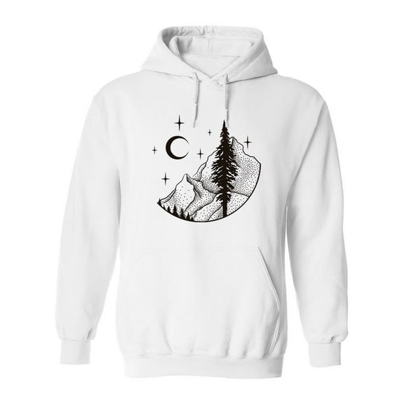 Beautiful Halftone Landscape Hoodie Men - Men Hoodie, White, Small